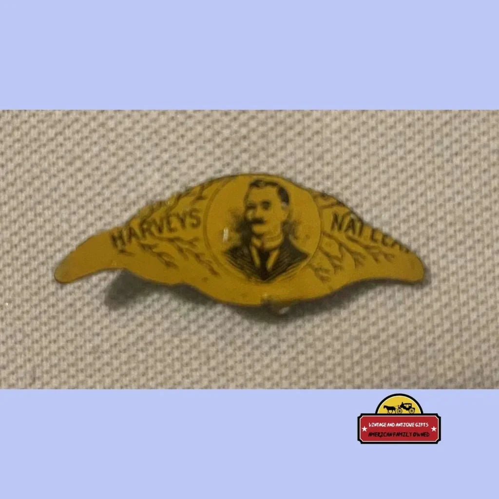 Rare Antique Harvey's Natleaf Tin Tobacco Tag from 1870s-1910s