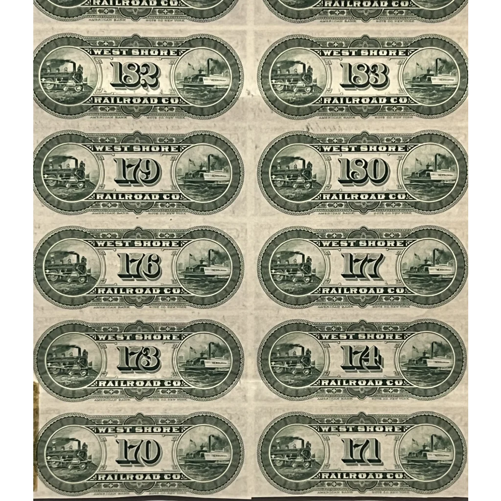 Rare 1885 West Shore Railroad Gold Bond Certificate Unearthed