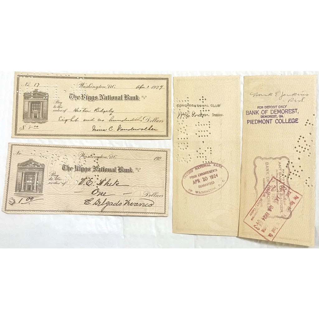 Rare Riggs National Bank Check from Early 1900s America