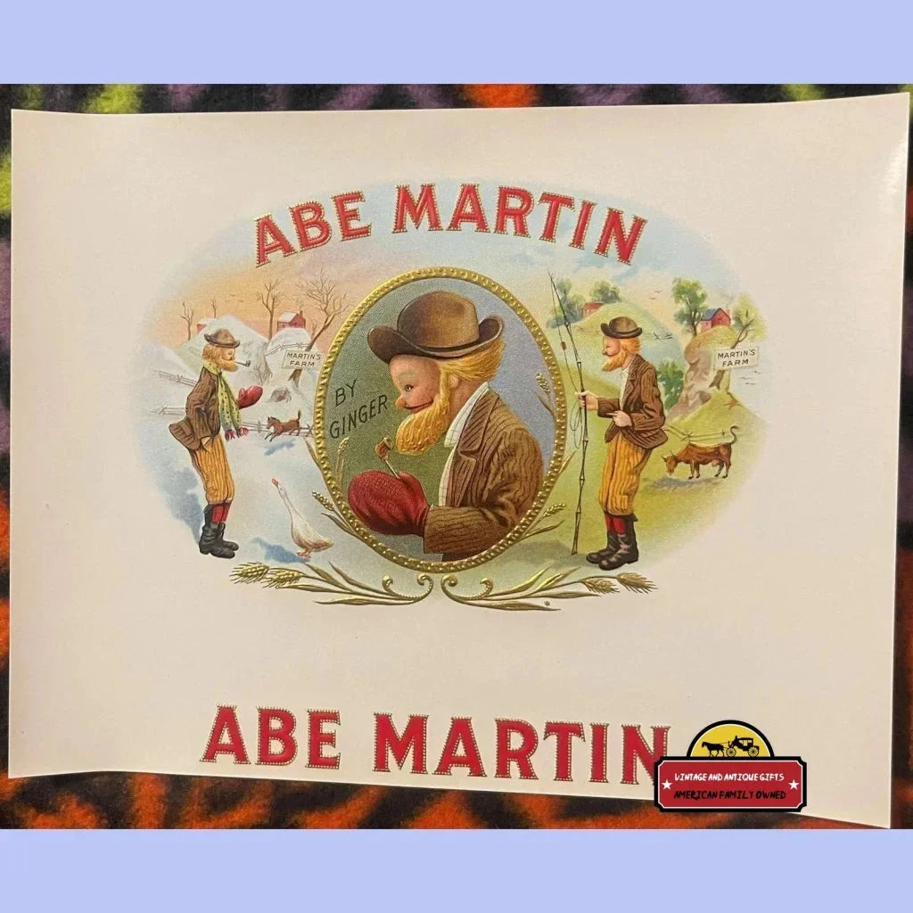 Rare Abe Martin Embossed Cigar Label Brings History to Life