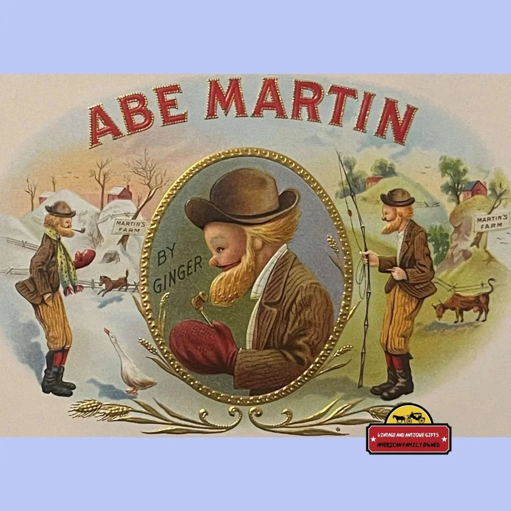 Rare Abe Martin Embossed Cigar Label Brings History to Life