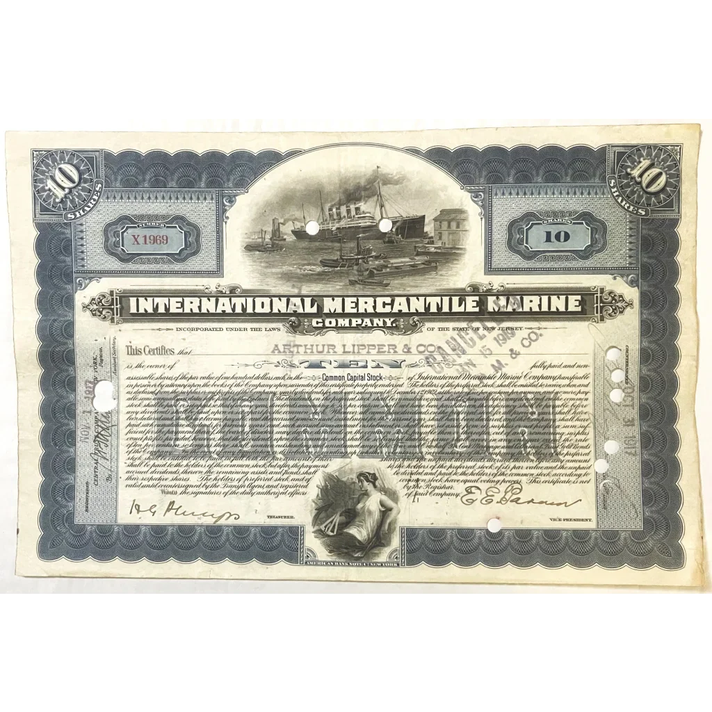Own a Piece of Titanic History Antique 1910s Stock Certificate