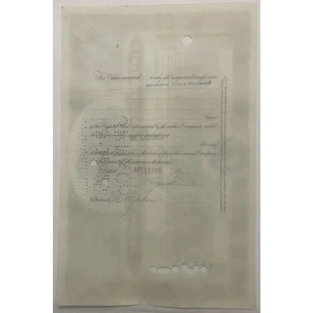 Rare Titanic International Mercantile Marine Stock Certificate