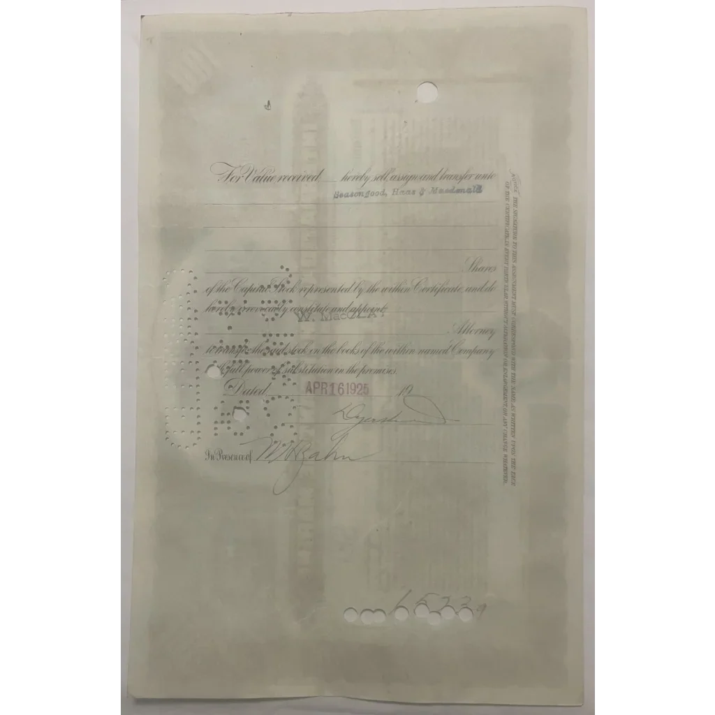 Rare Titanic International Mercantile Stock Certificate from 1910s