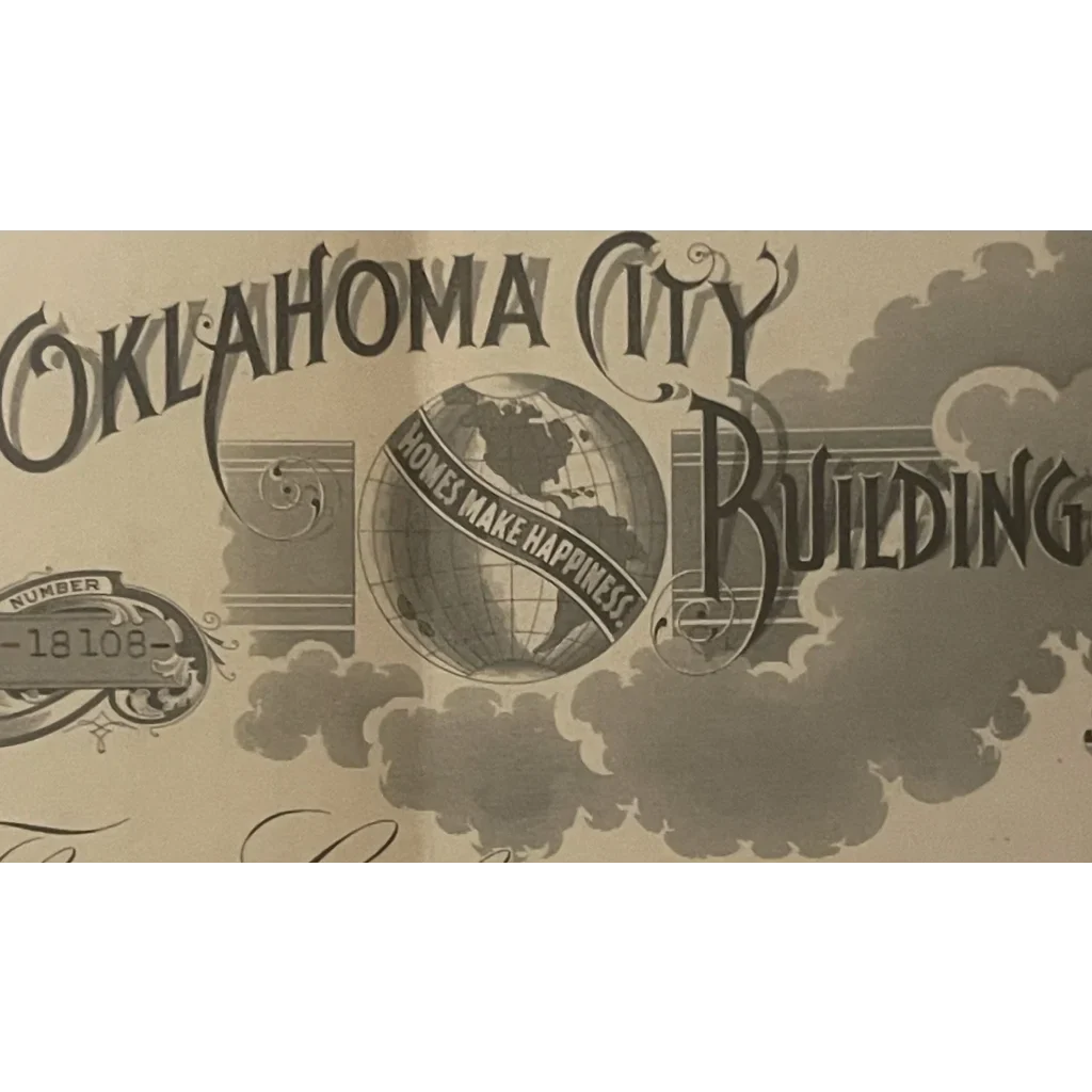 Rare Gem Antique 1920s Oklahoma Loan Association Stock Certificate