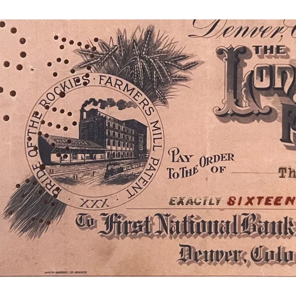 Rare 1921 Longmont Farmers Milling Voucher Check Unearthed