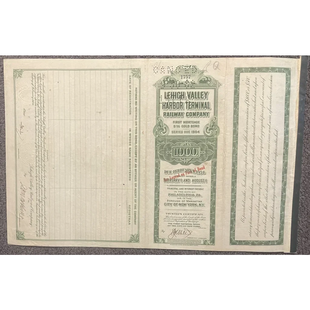 Rare Lehigh Valley Railway Gold Bond Certificate Unearths History
