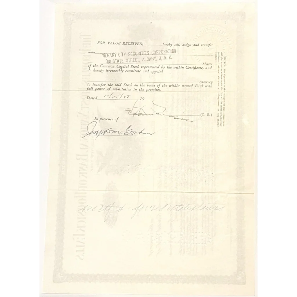 Rare Hoosick Falls National Bank Stock Certificate Unearthed