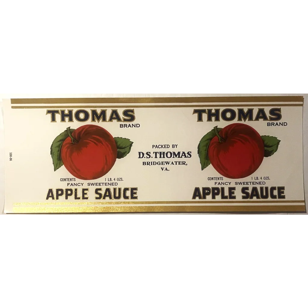 Rare 1930s Thomas Apple Sauce Label Brings History to Life