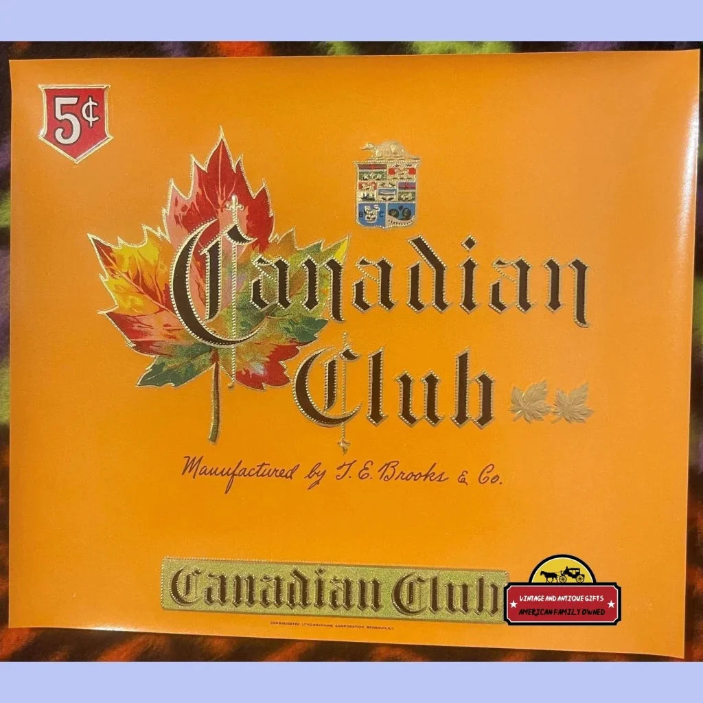 Rare Canadian Club Embossed Cigar Label from Early 1900s