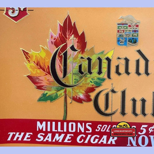 Rare Antique Canadian Club Maple Leaf Cigar Label Unearthed