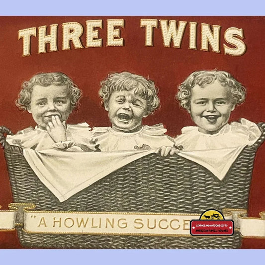 Rare Three Twins Embossed Cigar Label Captures American History