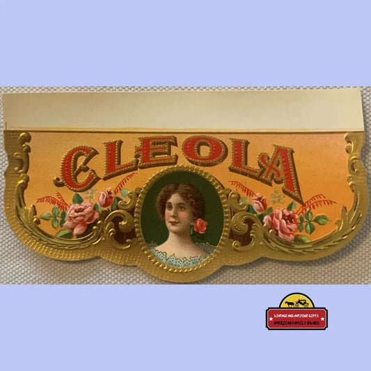 Rare Antique Vintage Cleola Embossed Cigar Label Shines with Gold