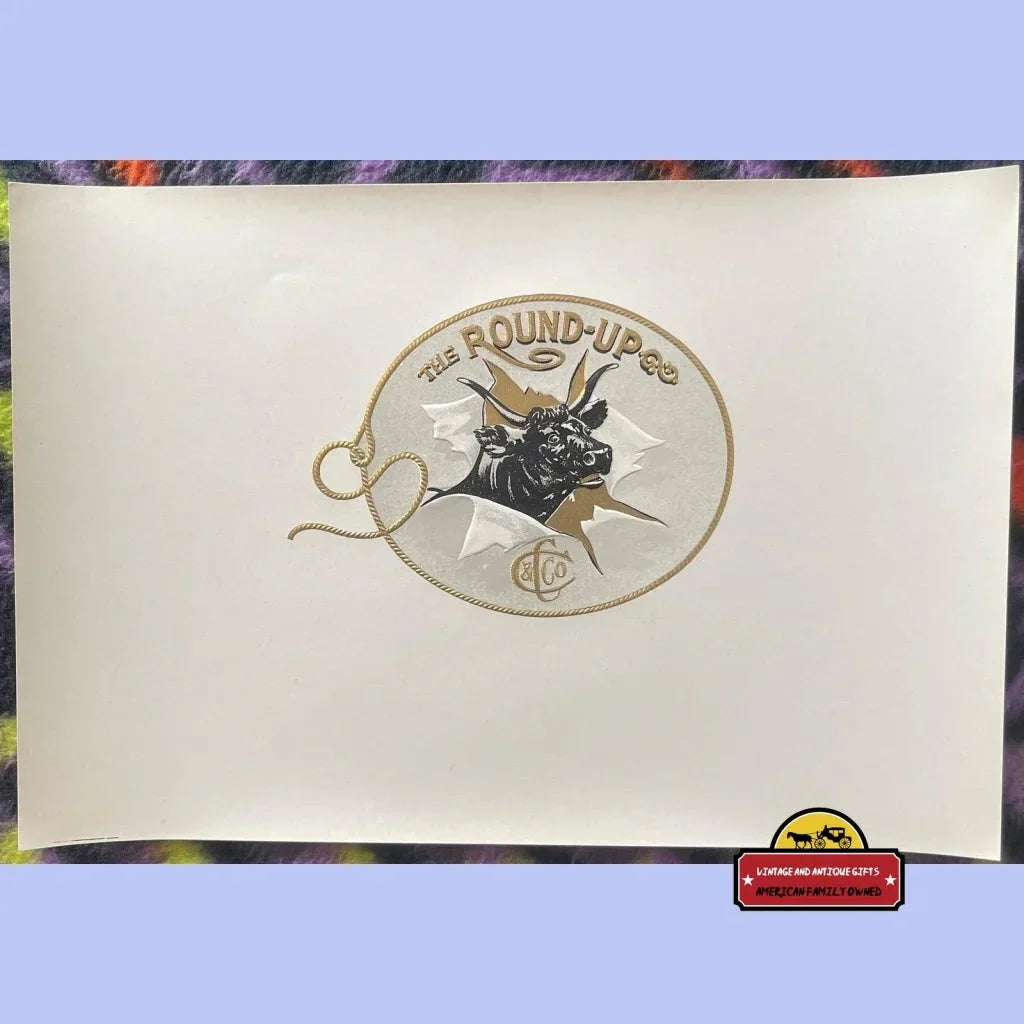 Rare Embossed Cigar Label Showcases 1900s Bull Artwork