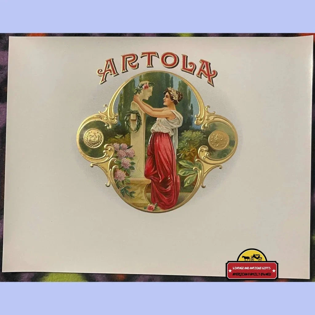 Rare Antique Artola Cigar Label Unveils Enchanting Garden Scene