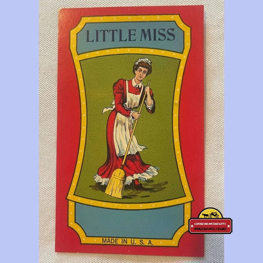 Rare Antique Little Miss Broom Label Vintage Home Decor Gem