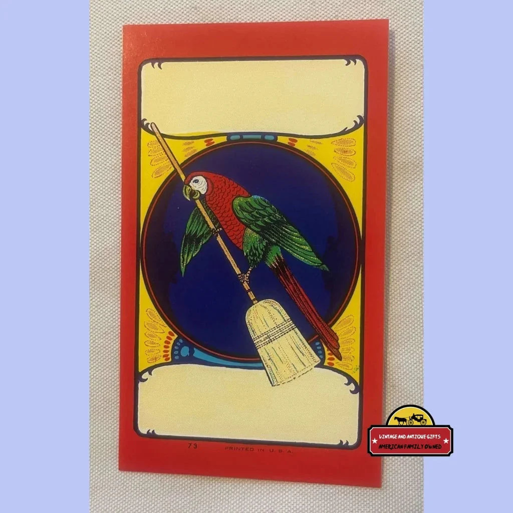 Rare Antique Vintage Parrot Broom Label Brings 1920s Charm