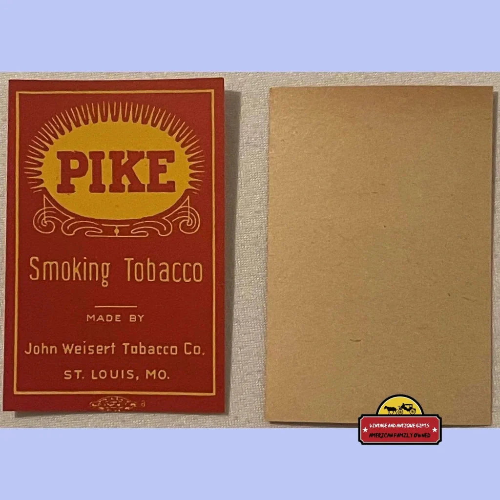 Rare Antique Pike Smoking Tobacco Label from 1910s1930s Era