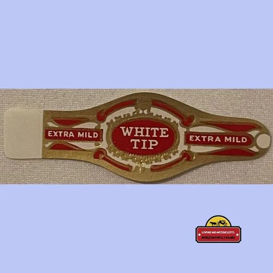 Rare Antique White Tip Cigar Band Embossed Vintage Collectible