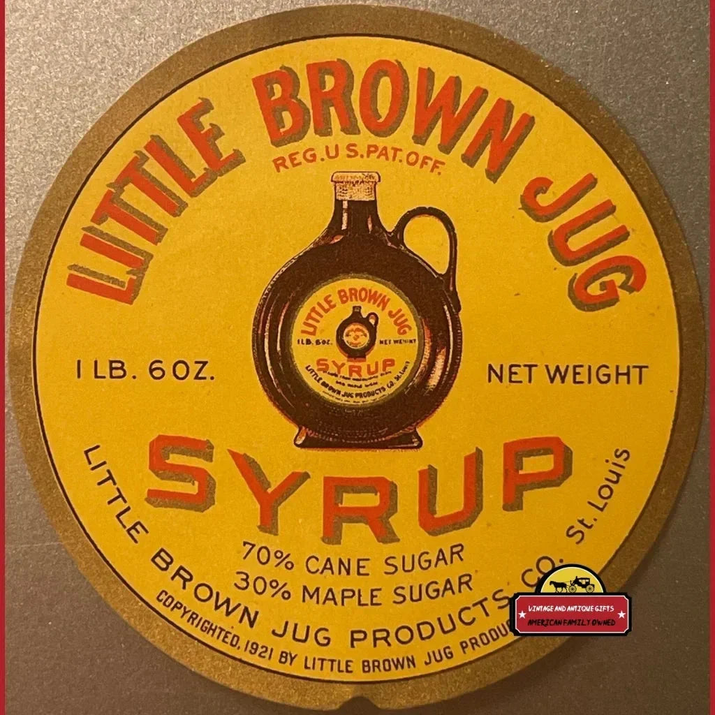 Rare Antique Brown Jug Syrup Label Brings History to Your Home