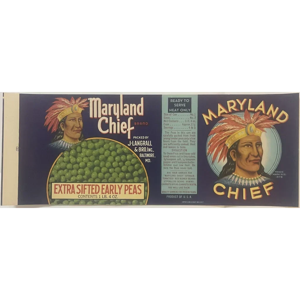 Rare Antique Vintage 1920s Maryland Chief Liquor Label Discovered