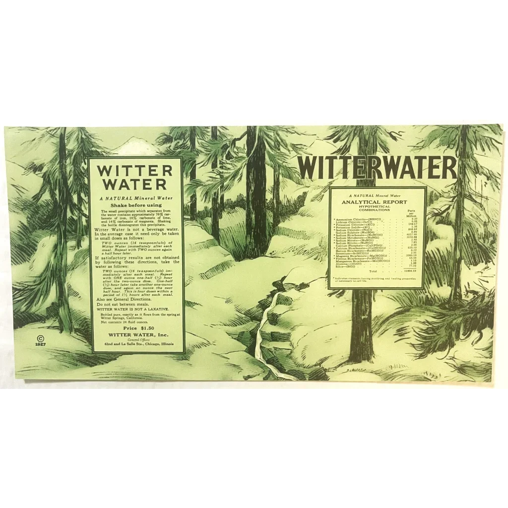 Rare 1927 Witter Water Label Brings History to Life