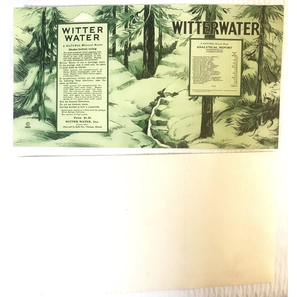 Rare 1927 Witter Water Label Brings History to Life