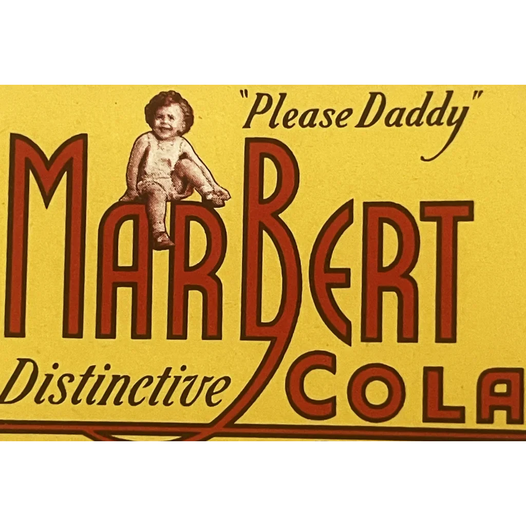 Rare Antique Vintage 1930s Marbert Cola Label from New Hampshire