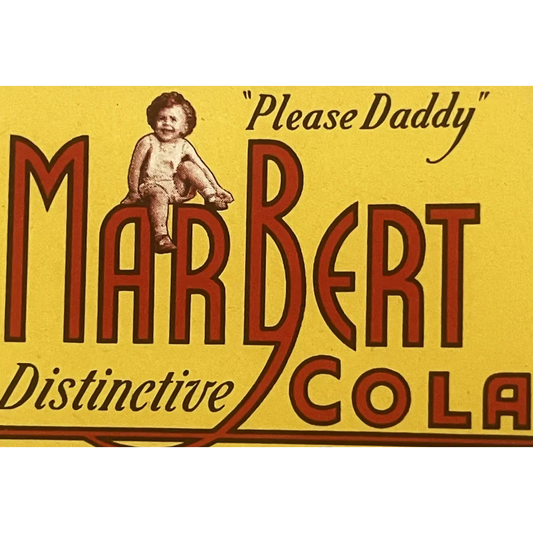 Rare Antique Vintage 1930s Marbert Cola Label from New Hampshire
