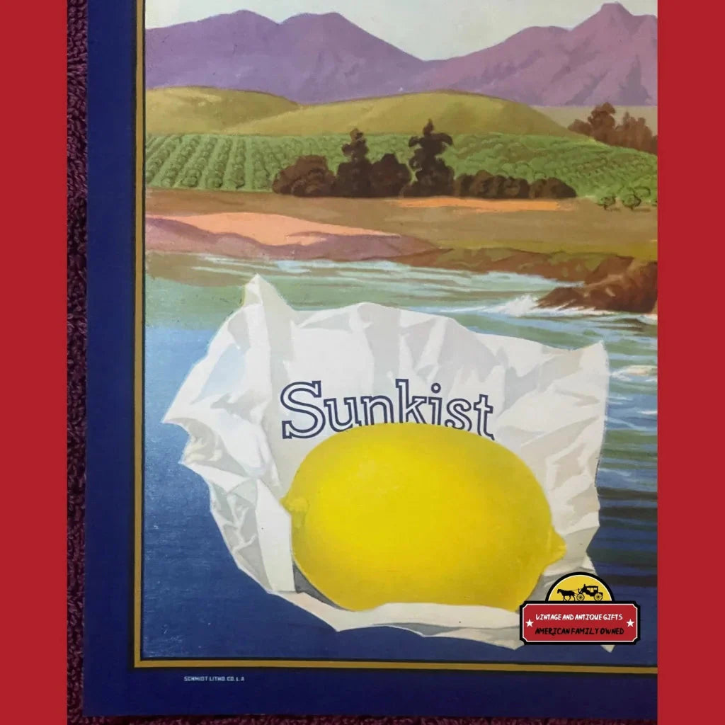 Rare 1930s Sunkist Crate Label from Montecito California