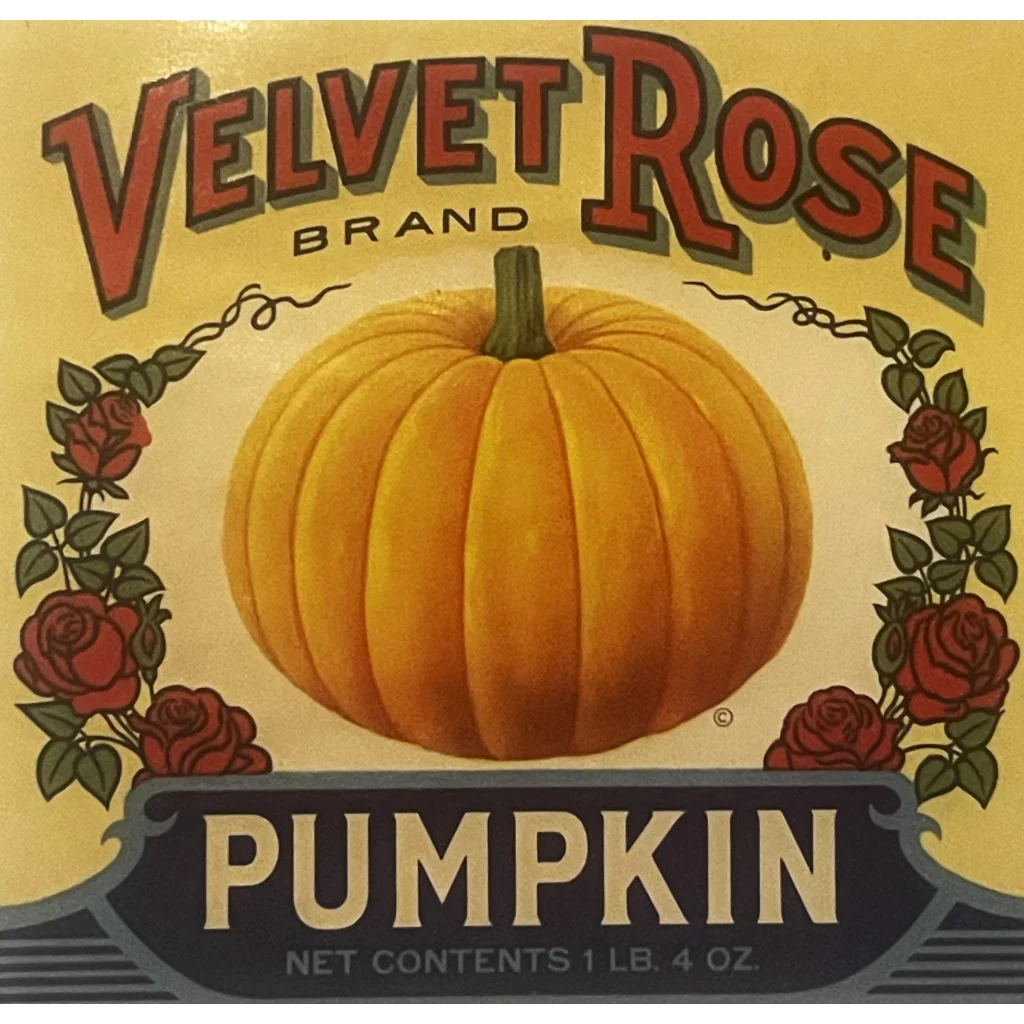 Rare Antique Vintage 1930s Velvet Rose Can Label from Iowa Farm
