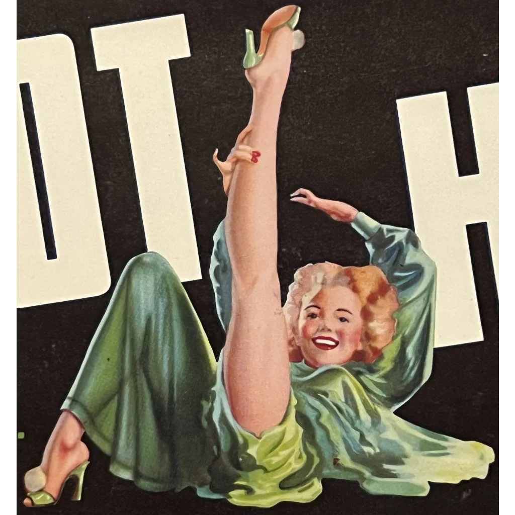 Antique Vintage 1940s Rique Pinup Crate Label from Florida