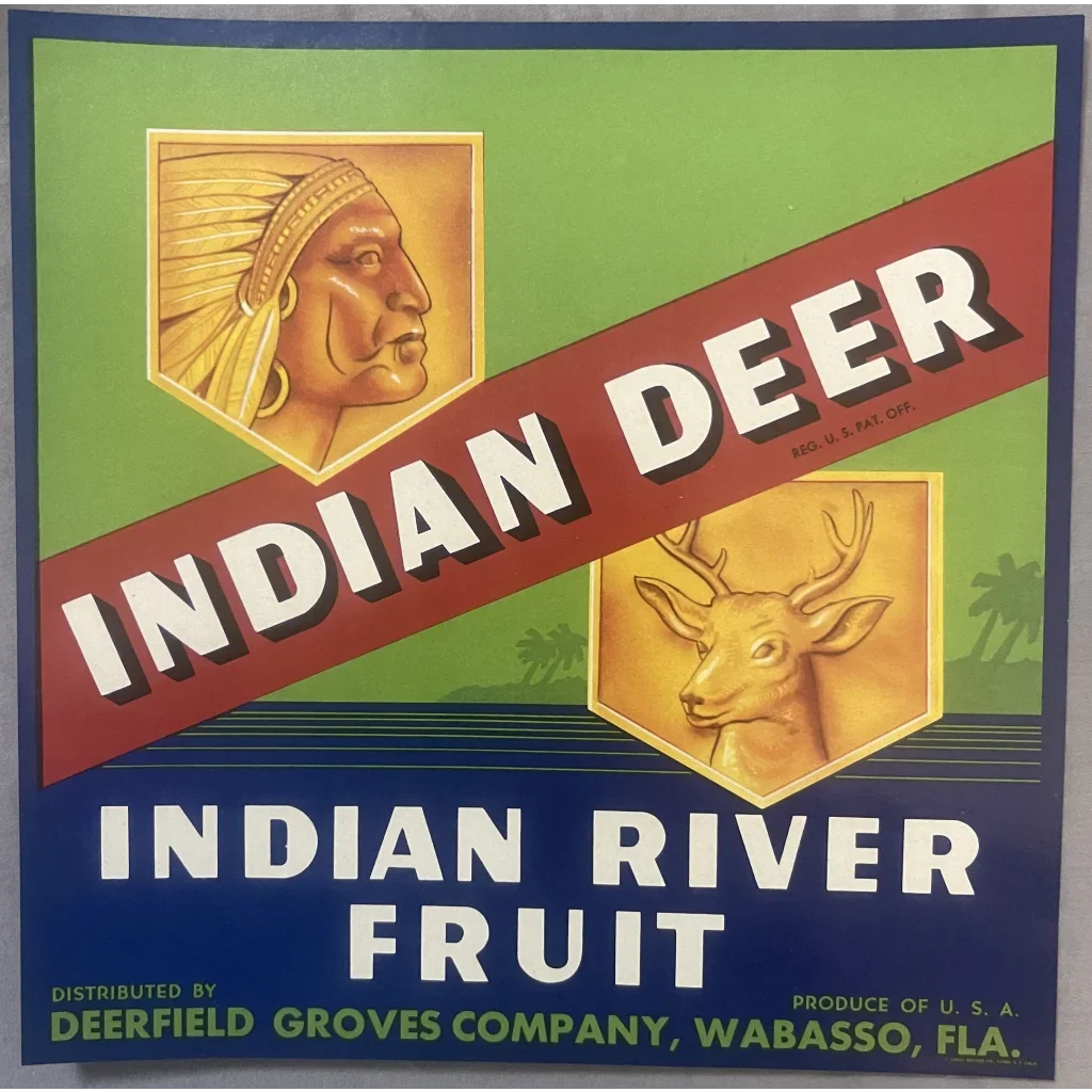 Rare Indian Deer Crate Label Captures 1940s Citrus Glory