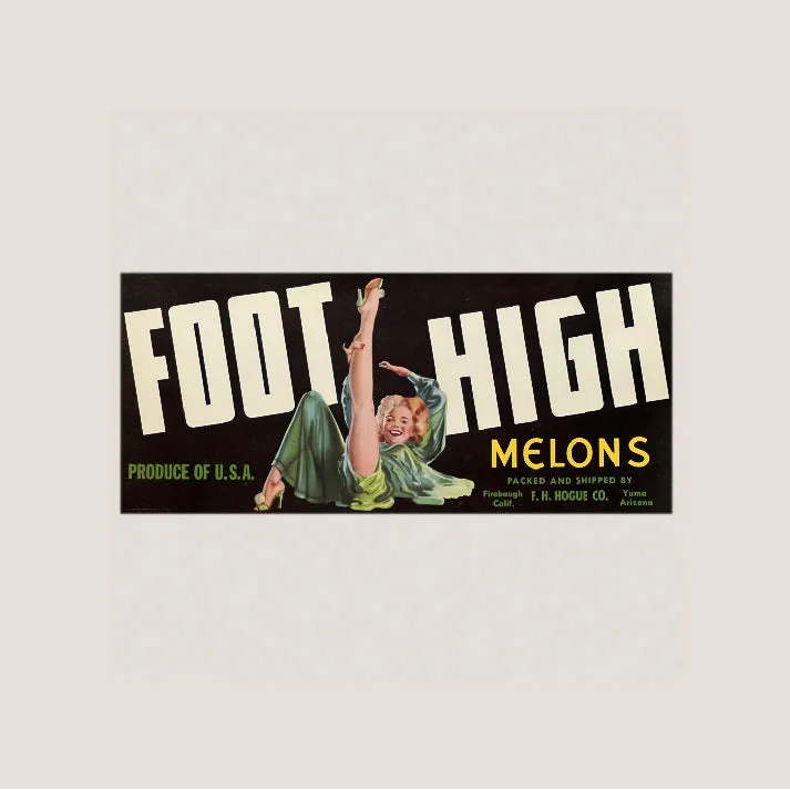 Antique Vintage 1940s Rique Pinup Crate Label from Florida