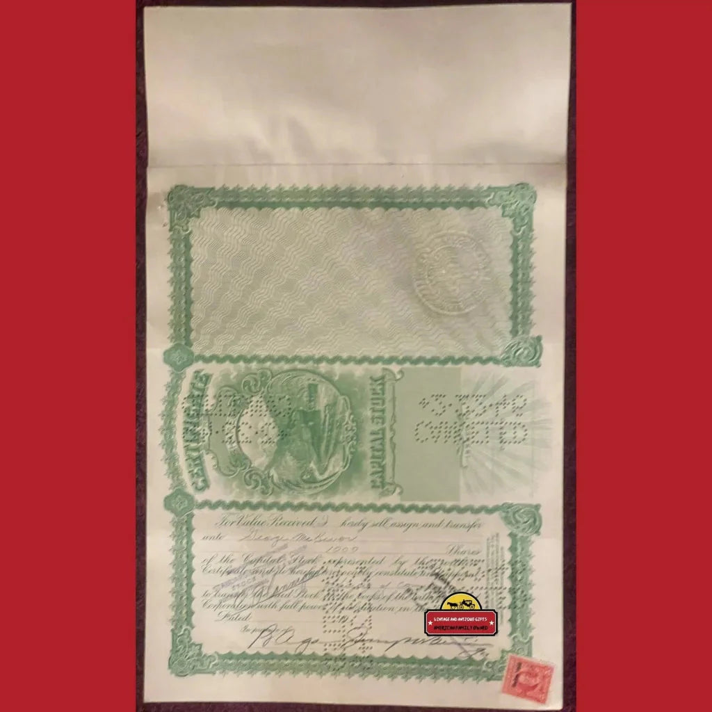 Rare Antique Crystal Lead Mines Stock Certificate from 1946 Idaho