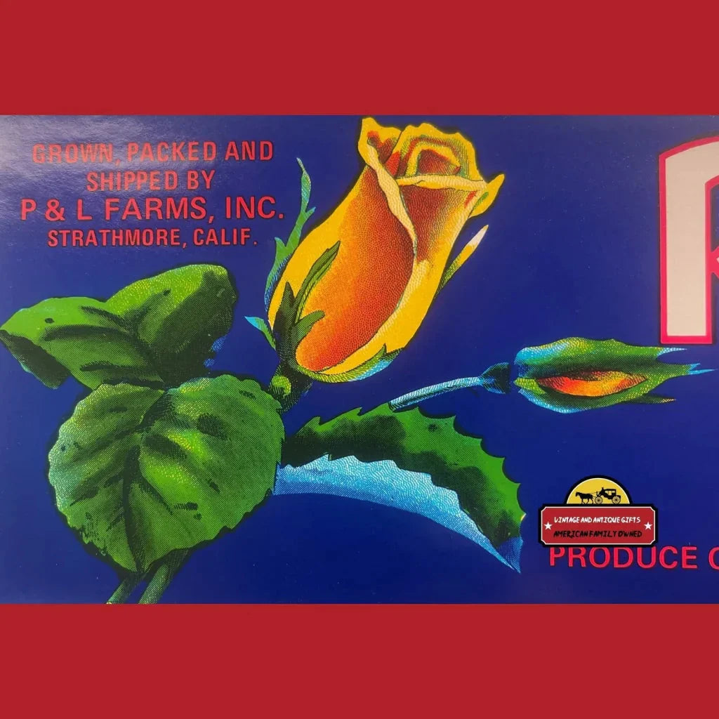 Rare 1950s Strathmore Rosebud Antique Vintage Crate Label