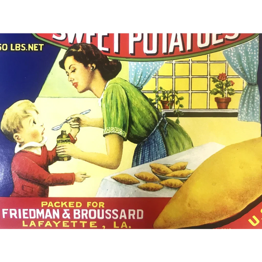 Rare Antique Vintage 1950s Louisiana Vitamin Crate Label Unearthed