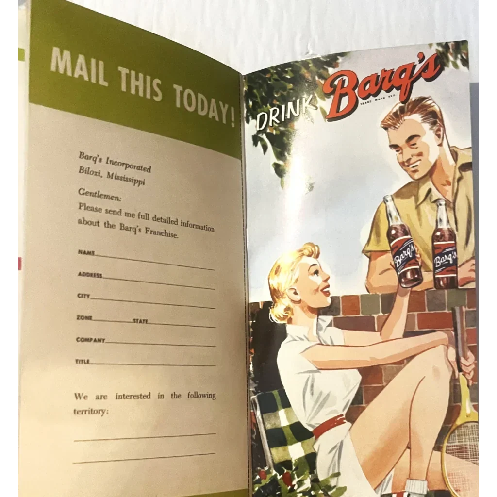 Rare 1956 Barqs Root Beer Advertising Pamphlet Uncovered