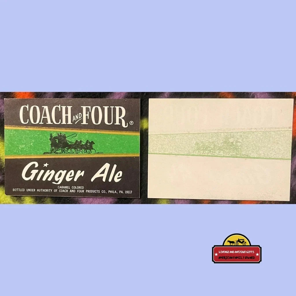 Rare Vintage 1960s Coach and Four Ginger Ale Label Brings History to Life