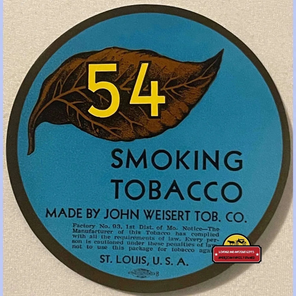 Rare Antique Smoking Tobacco Label from 1910s St Louis