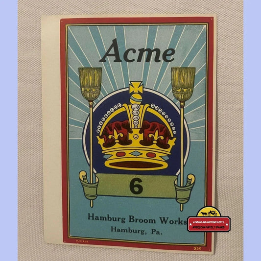 Rare Antique Vintage Acme Broom Label Brings 1900s Charm Home