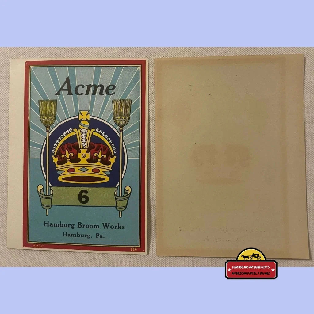 Rare Antique Vintage Acme Broom Label Brings 1900s Charm Home