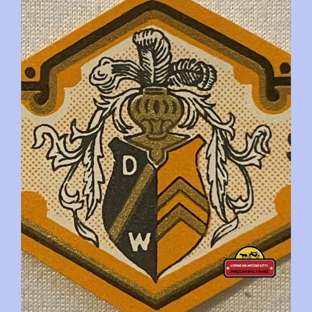 Rare Orange Antique Vintage St Benoit Neck Label from 1920s