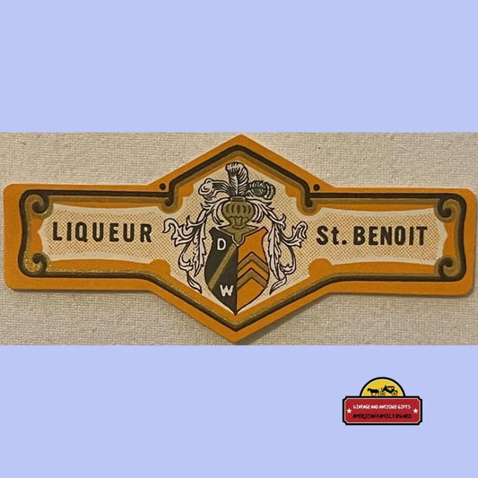 Rare Orange Antique Vintage St Benoit Neck Label from 1920s