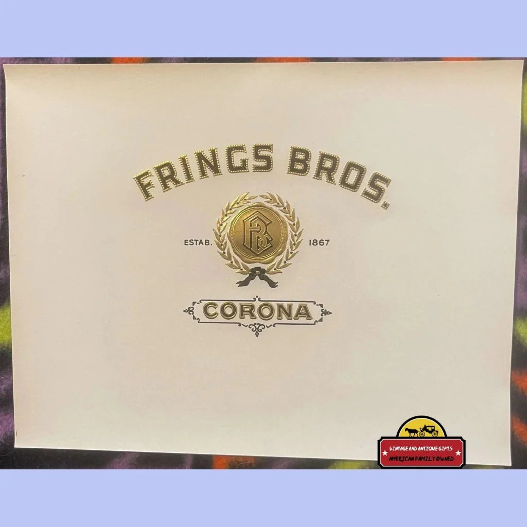 Rare Antique Frings Bros Corona Embossed Cigar Label from 1900s