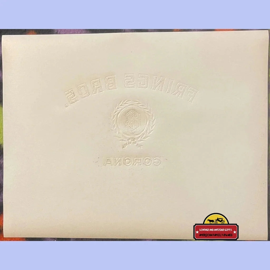 Rare Antique Frings Bros Corona Embossed Cigar Label from 1900s