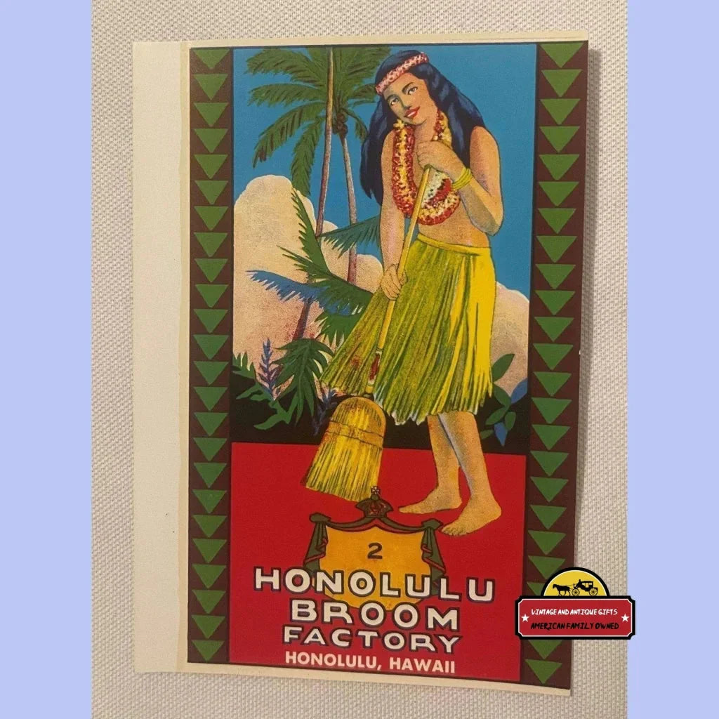 Rare Honolulu Broom Label Brings 1920s Charm to Your Home