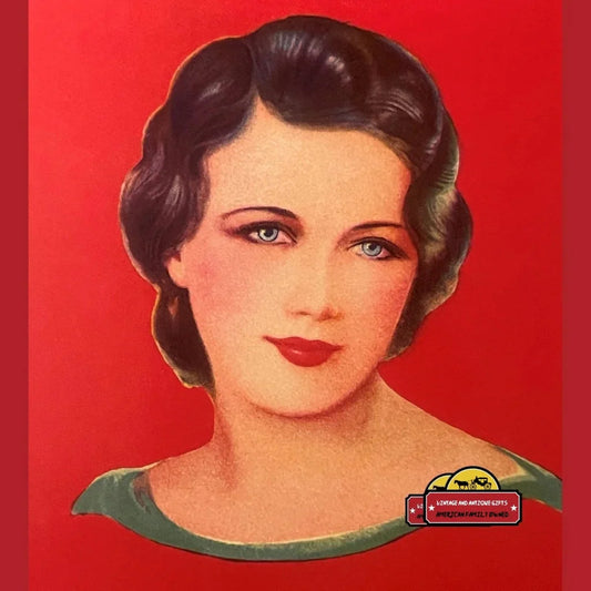 Rare Antique Vintage Irish Beauty Crate Label from 1940s Moritz Bros