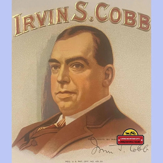 Rare Embossed Cigar Label Antique Irvin S Cobb Duke of Paducah
