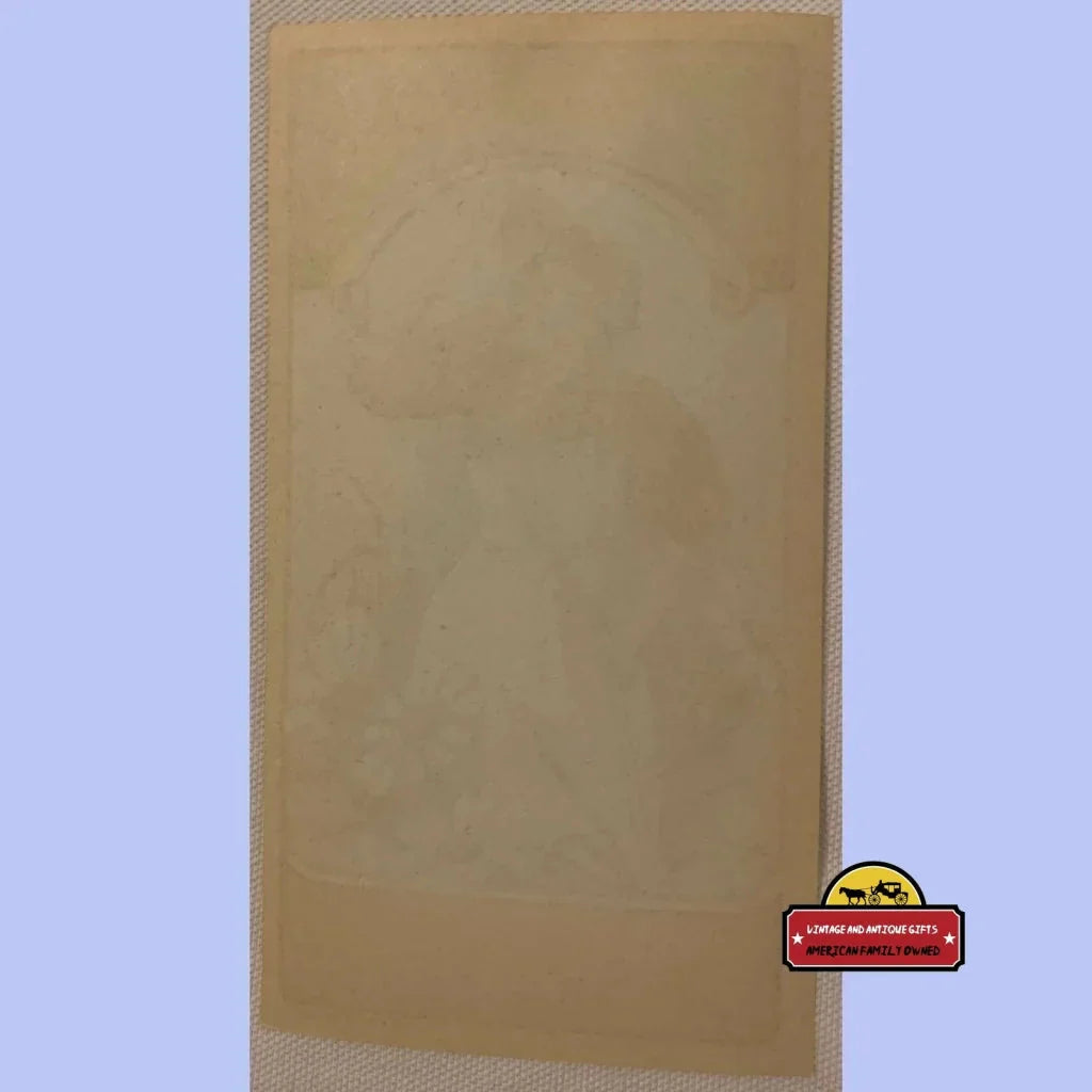 Enchanting Antique Vintage Broom Label with Floral Lady